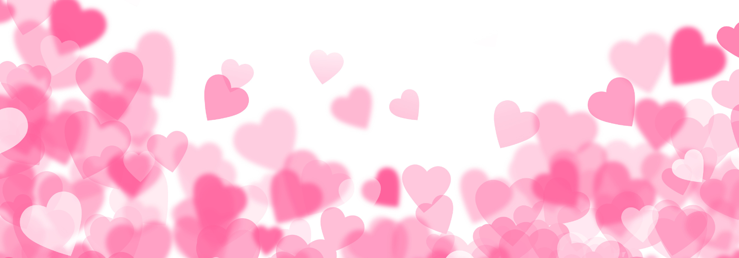 Pink heart shapes on a white background